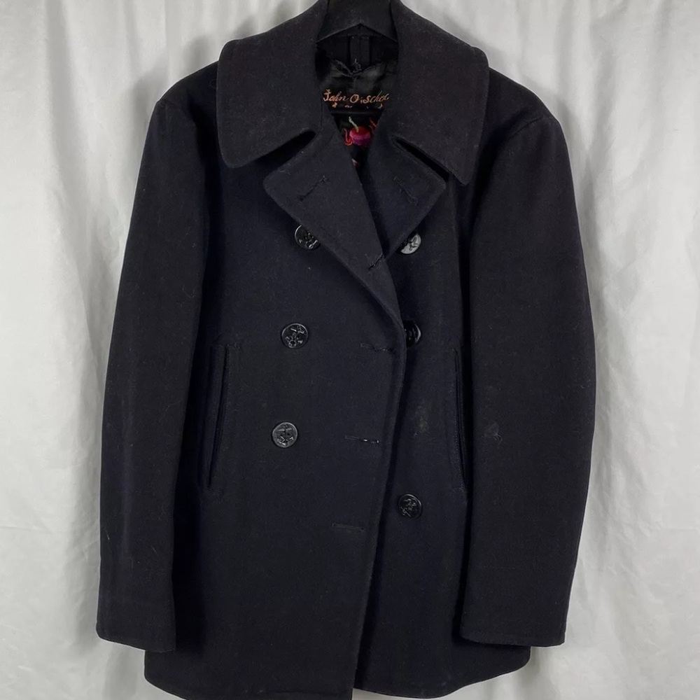Original WWII US Navy Peacoat Silk Chinese Liberty, Dated 1940’s **RARE**